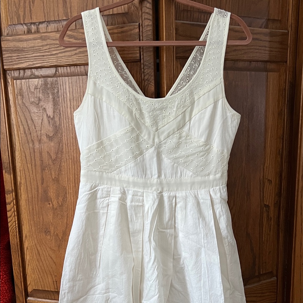 White Sleeveless Eyelet Dress